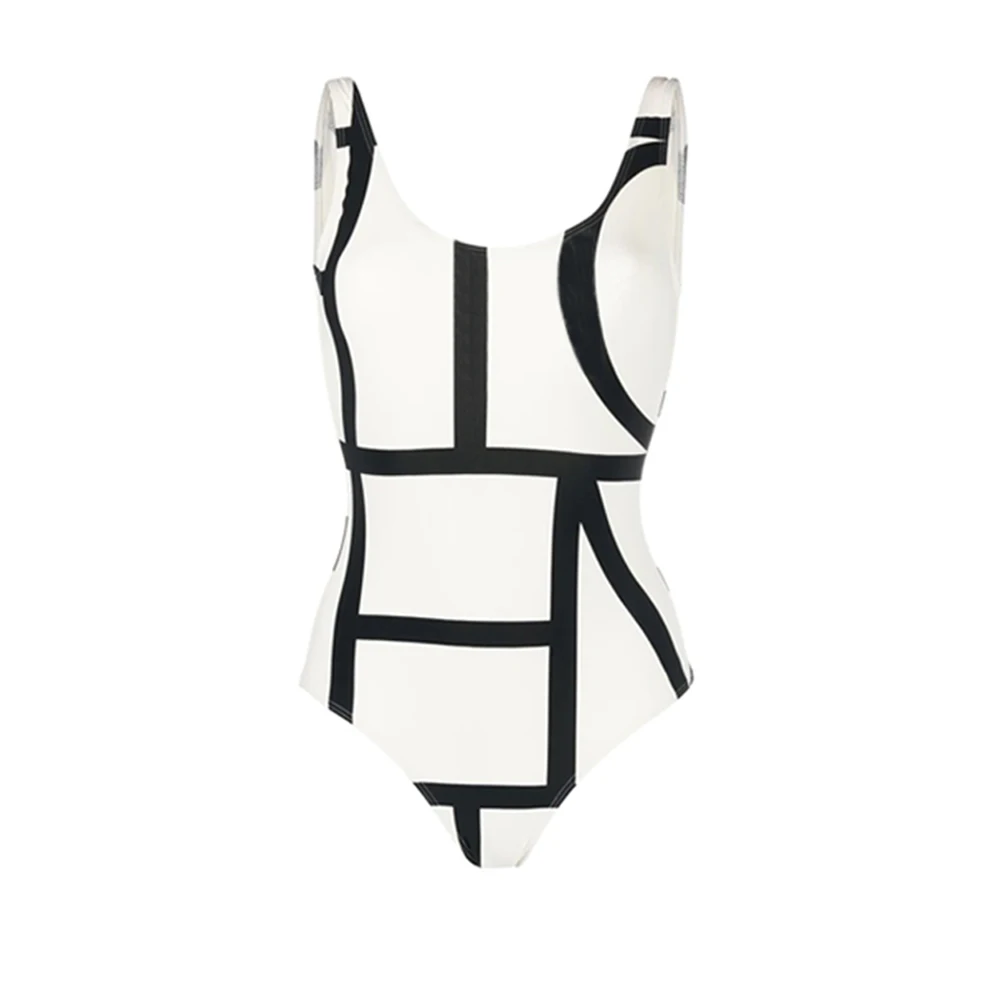 

Слитный купальник черно-белого цвета, модный бикини без рукавов, женский купальный костюм, накидка, летняя пляжная одежда 2023