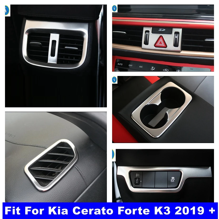 

Water Cup Holder / Rear Air AC Outlet / Warning Lights Control Panel Cover Trim For Kia Cerato Forte K3 2019 - 2023 Accessories