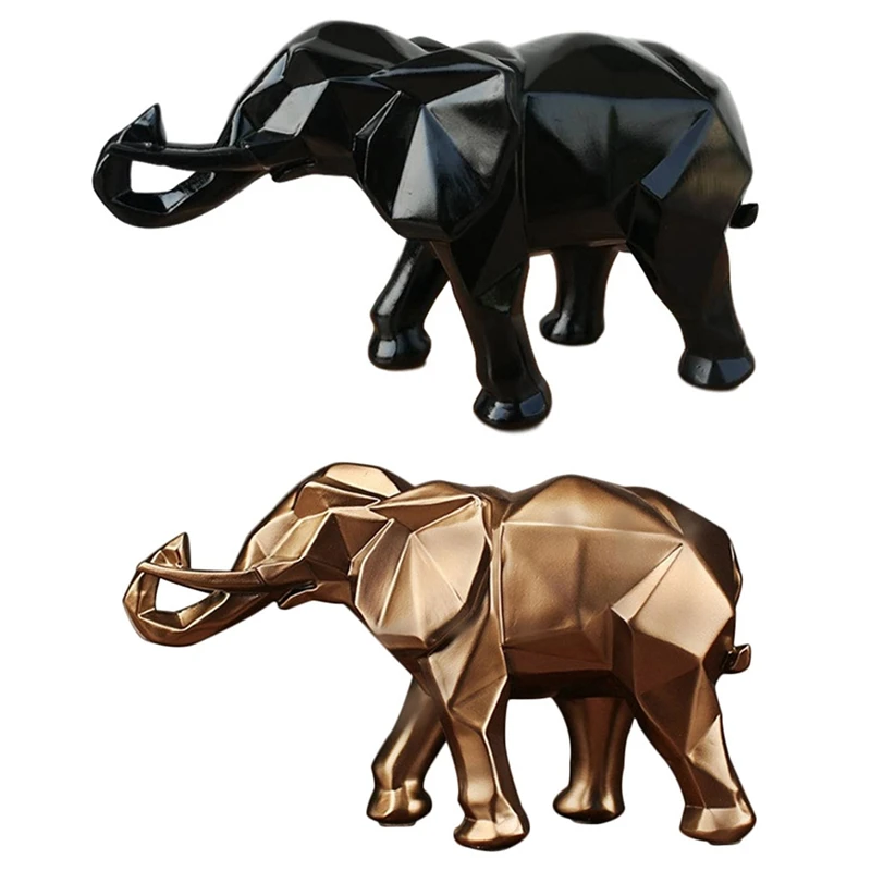 

Elephant Statue Resin Ornaments Decoration Accessories Geometric Elephant Decor Sculpture Crafts For Home