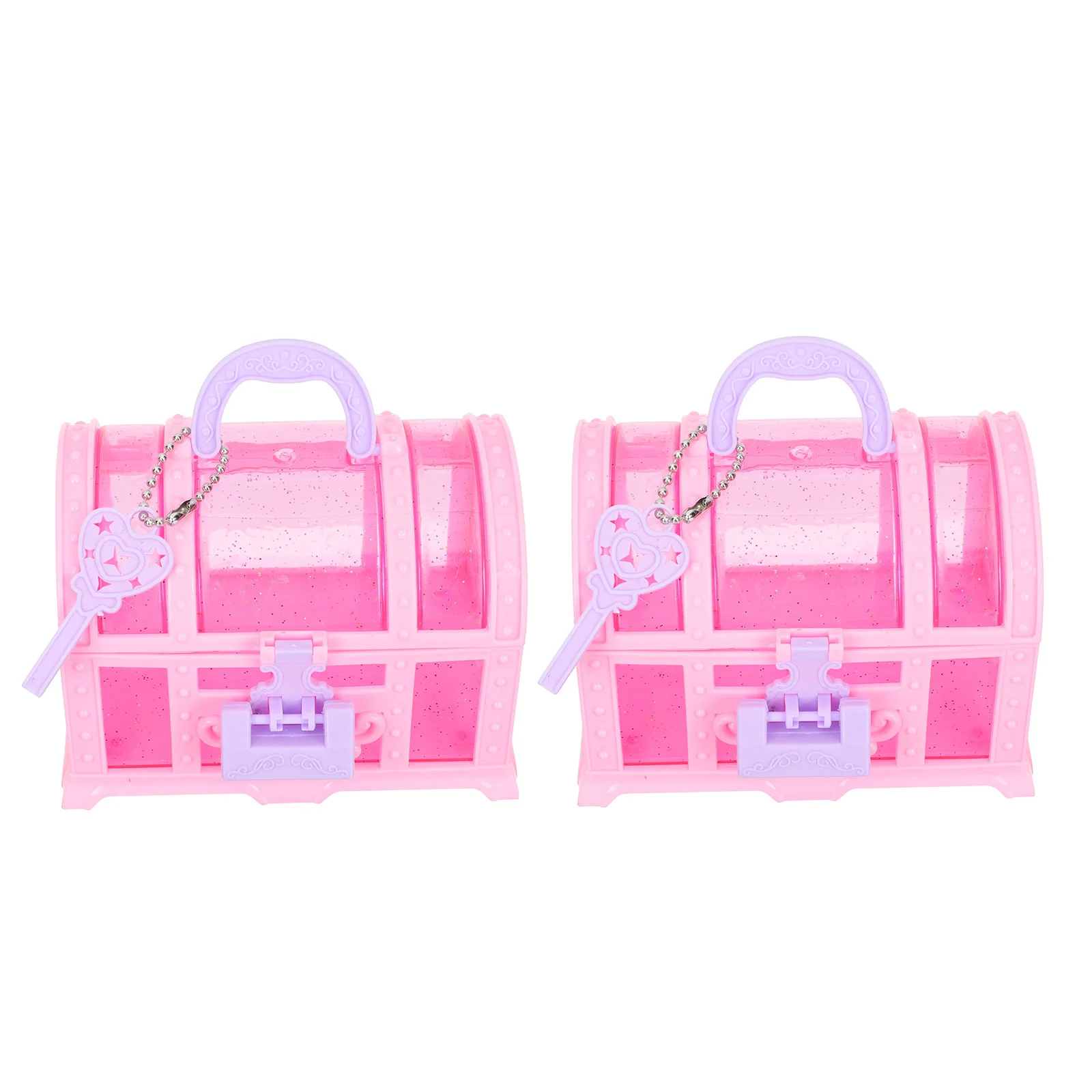 

2Pcs Little Girl Jewelry Box Children Room Ornament Makeup Treasure Box