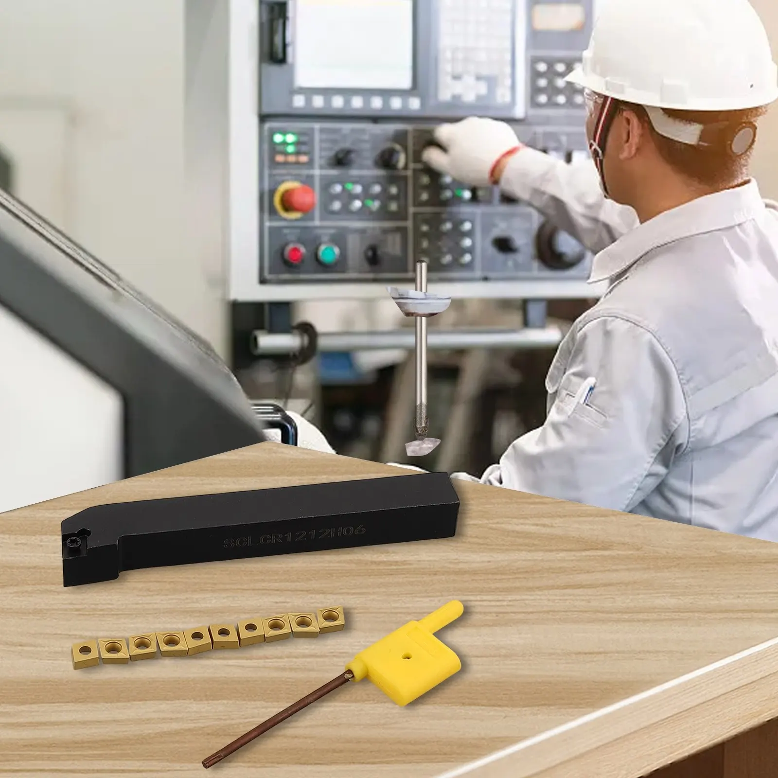 Универсальный набор инструментов SCLCR1212H06 Держатель токарного станка + CCMT 060204