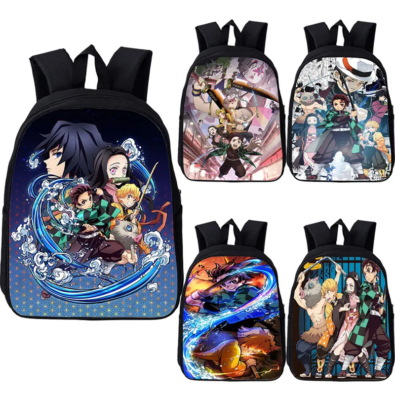 Anime Backpack Demon Slayer Kimetsuno Yaiba School Bags Kids Kindergarten Bag Boys Girls Bookbag Kamado Tanjirou Print Mochilas