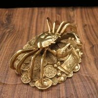 9 tibetan temple collection brass patina crab statue coin quartet to make a fortune gather fortune office ornament town house
