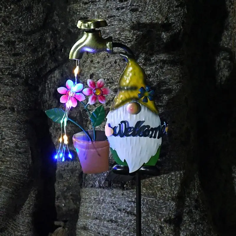 Солнечные фонари уличный кол солнечный садовый светильник гном