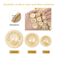 100pcs 2holes natural wooden buttons for clothes decor handmade letter bottons diy crafts scrapbooking for sewing accessories