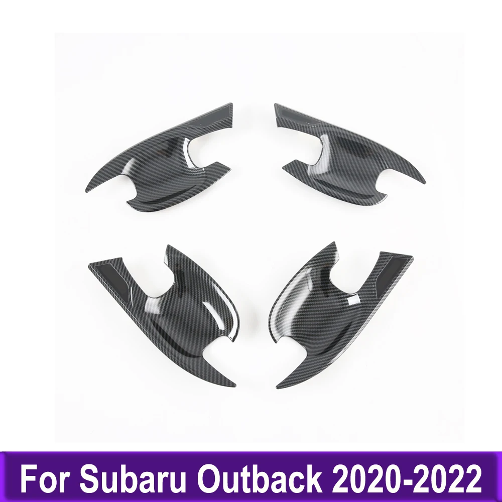 

Аксессуары для стайлинга, боковая дверная ручка, крышка чаши, отделка для Subaru Outback 2020, 2021, 2022, автомобильная наклейка из АБС-углеволокна, укра...