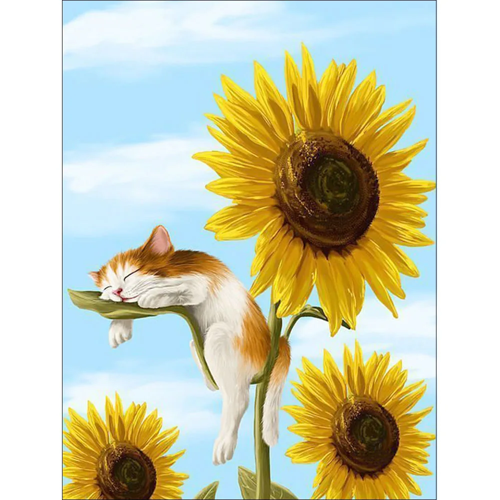 

5D DIY Diamond Painting Sunflower Diamond Mosaic Flower Picture Rhinestone Painting Embroidery Handmade Art Home Decoration