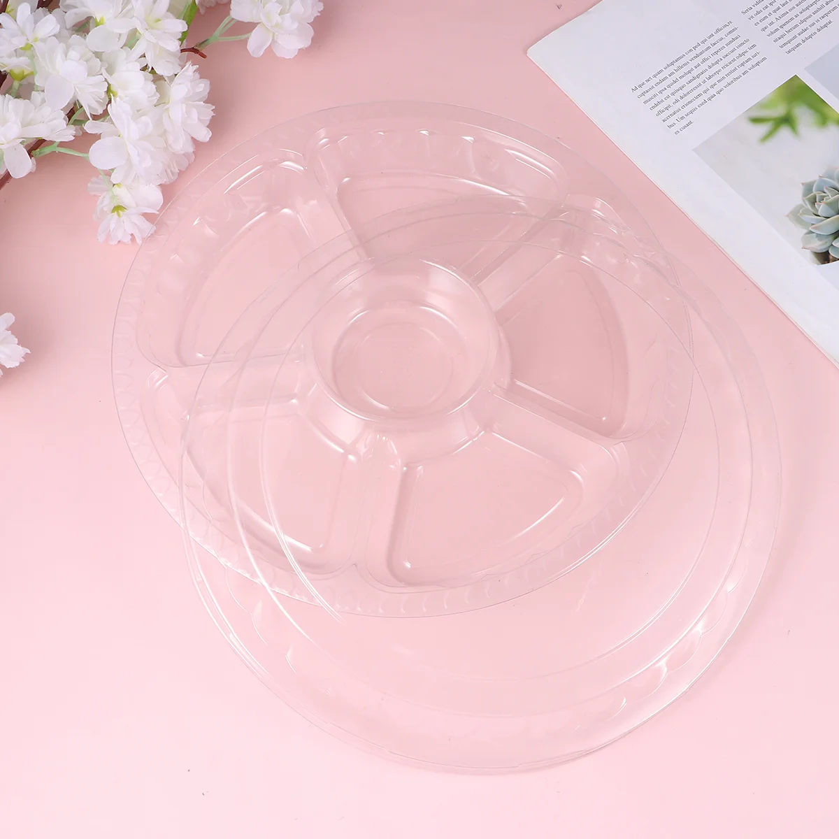 

5 Sets Plastic 6-Grid Disposable Salad Box Take-out Box Fruits Case for Restaurant