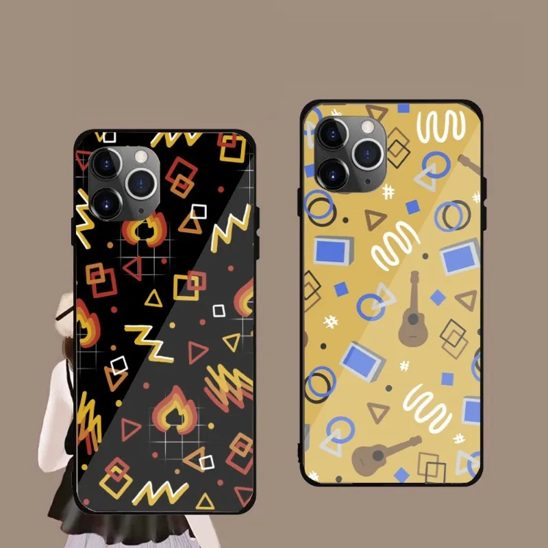 Чехол Ranboo Вдохновленный для телефона IPhone 14, 13, 12, 11, XS, X, 8, 7, 6 Plus, Mini Pro Max, SE 2022, черный стеклянный чехол из поликарбоната и ТПУ для телефона