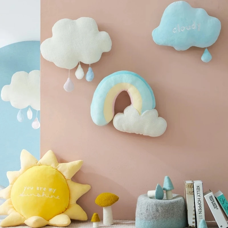 

Cute Rainbow Sun Cloud Plush Toy Stuffed Sun Cloudy Natural Weather Soft Doll Home Decoration Creative Pillow Kids Toys
