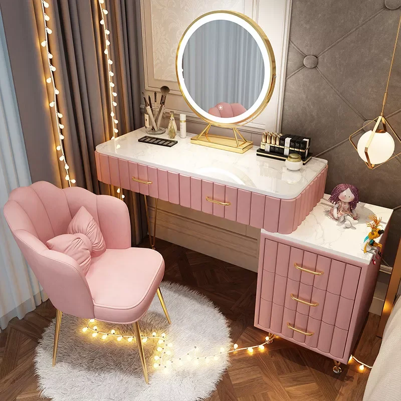 

Light Luxury Marble Dressing Table Bedroom Modern Minimalist Storage Cabinet One Small Apartment Bedroom Furniture Vanity Desk