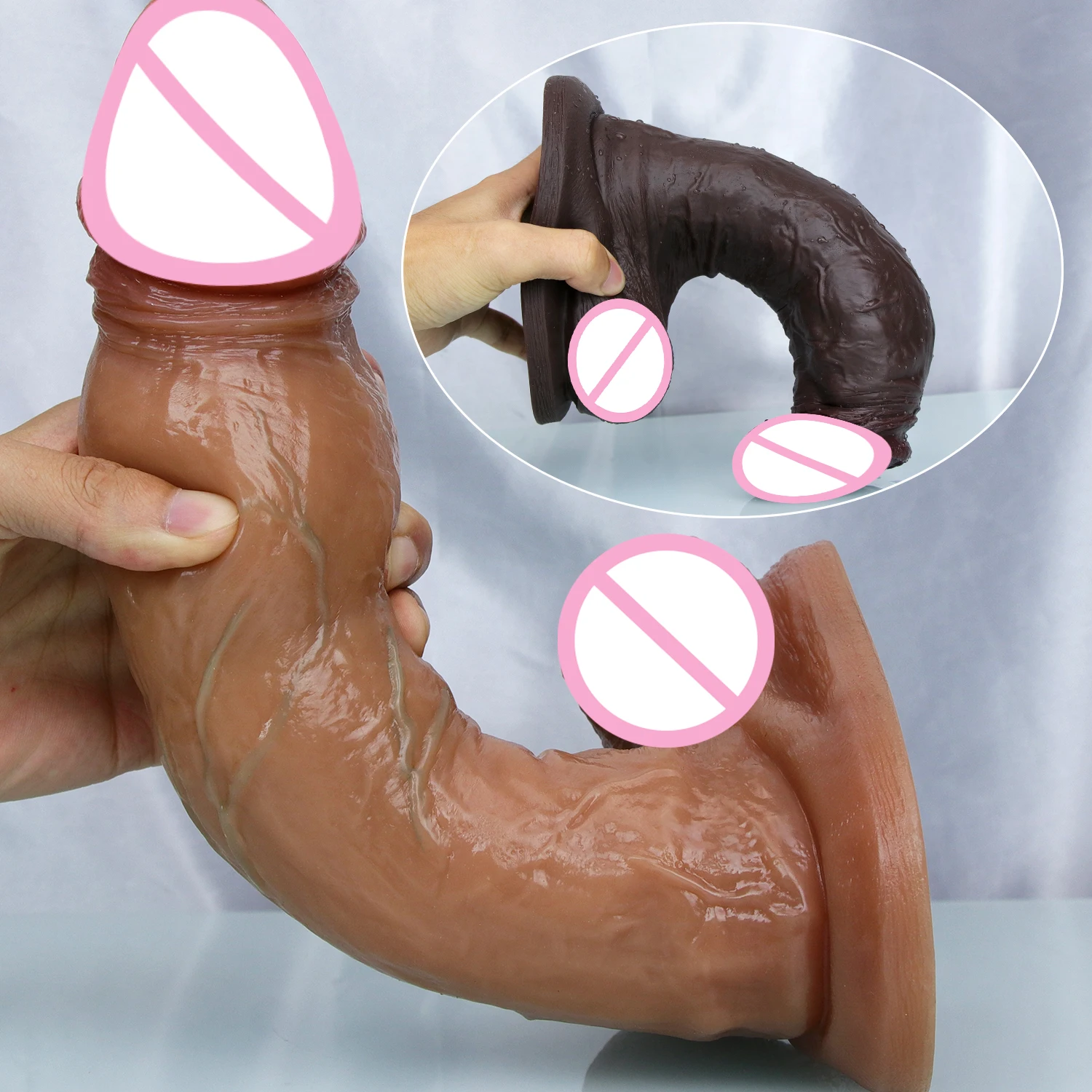 

Реалистичный мягкий большой коричневый фаллоимитатор, двойные силиконовые Мастурбаторы, черный пенис, анальные секс-игрушки для мужчин и женщин, мощный пенис на присоске
