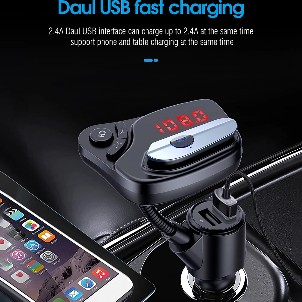 

Interior Charger Adapter 12V 12V/24V ABS Bluetooth V5.0 Car Fast Charging