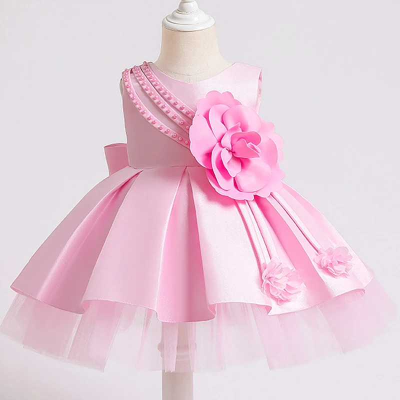 

Summer Flower Princess Kids Baby Dress For Girls 1 Years Birthday Party Wedding Bow Dresses Christmas Baptism Prom Girl Clothes