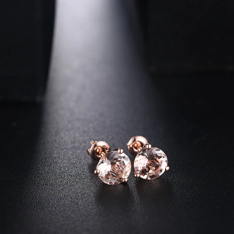 Серьги-гвоздики из настоящего 18-каратного розового золота 7 мм