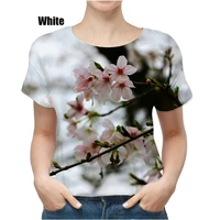 2022 latest design peach blossom 3d t shirt summer casual womens simple fashion t shirt floral graphic t shirt top