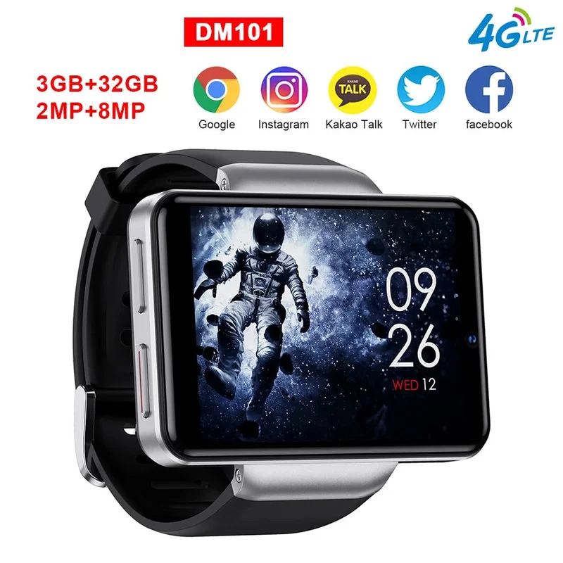

Смарт-часы DM101, 4G, 3 + 32 ГБ, 2080 мАч, 2,41 дюйма