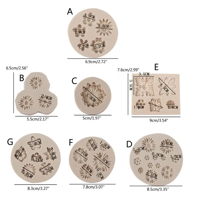 

Molde de Mini Flower Silicone Cake Fondant Resin Molds Roses Flower Mold Daisy Flower Molds Small Flower Molds Jewelry Art Tools