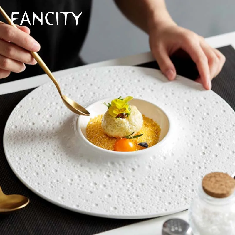 

FANCITY White creative western food plate Nordic high-end French cuisine Italian cuisine tableware pasta plate dessert plate des