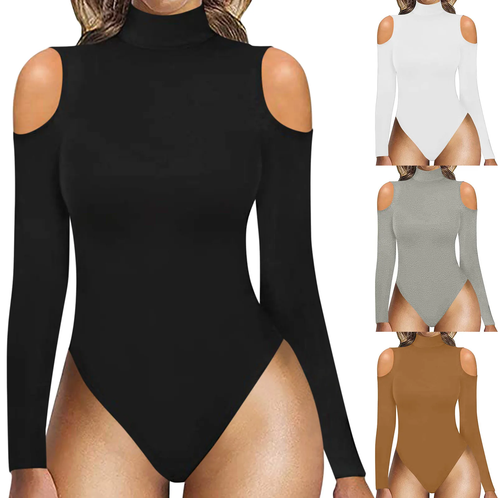 

Женское сексуальное боди с открытыми плечами, однотонное базовое боди