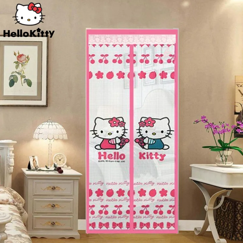 Sanrio мультфильм Hello Kitty декор комнаты липучка защита от комаров дверная занавеска