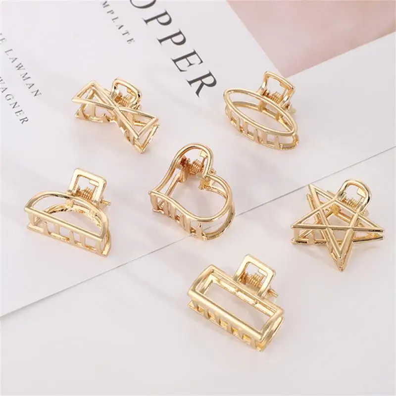

Women Geometric Hair Claw Clamps Hair Crab Moon Shape Hair Clip Claws Solid Color Accessories Hairpin Large/Mini Size