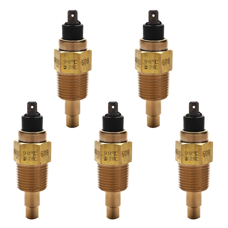 

5X Vdo 1/2 Npt 21Mm Thread Engine Oil Temperature Sensor Water Temperature Sensor For Generator Set