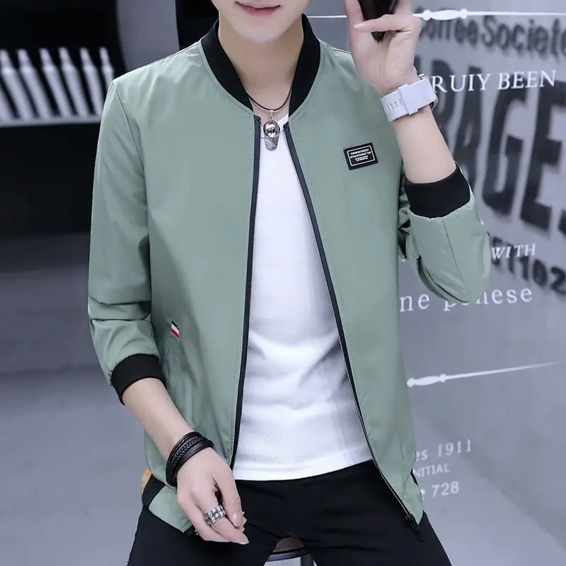 

Solid color New 2022 Casual Jacket M-4XL XXXXL Men Spring Autumn Outerwear Mandarin Collar Clothing