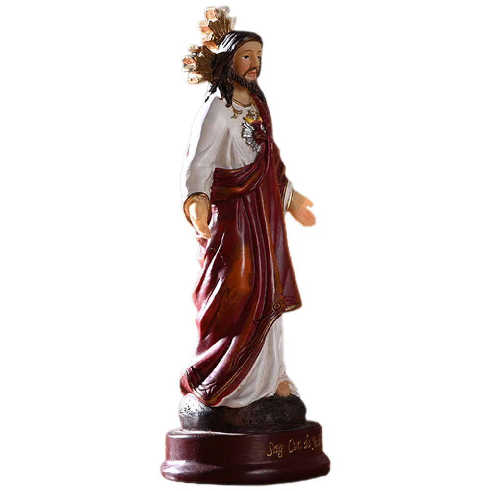 

Ornaments Jesus Statue Craft Decor Adornment Home Outdoor Decoration Miniature Sculpture Figurine Resin Religious Desktop