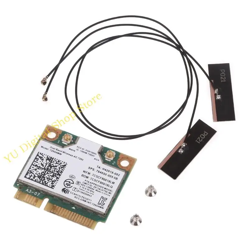 Фото 96BA 7260 7260HMW 802.11N 1200 Мбит /с двойной полосы двойной полосы Mini Wireless-N Wi-Fi Card BT-совместимая для /isus №1