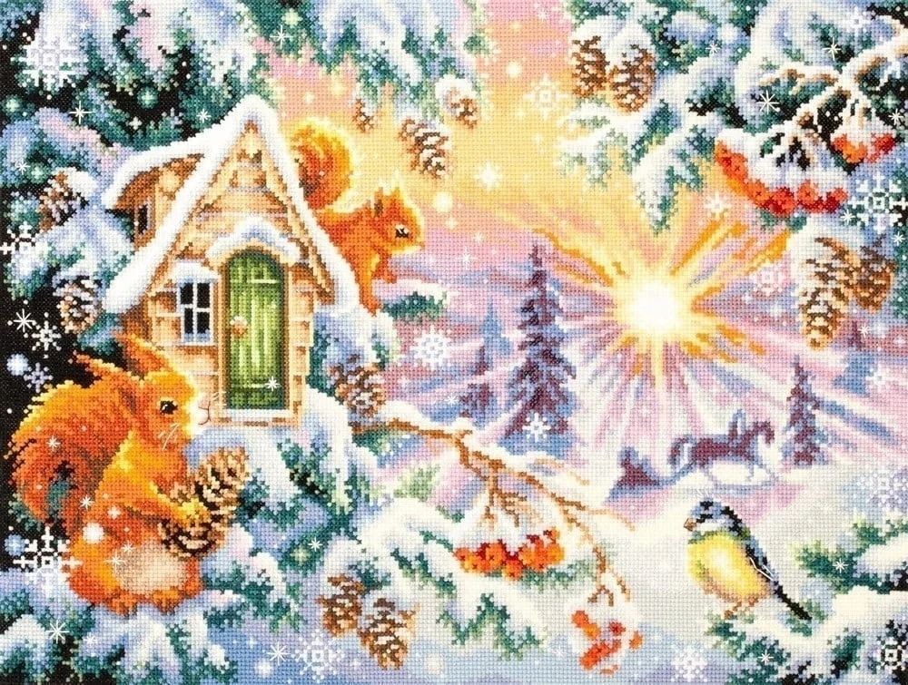 Набор для вышивки крестиком счастливый мир животных 50-40 шт.