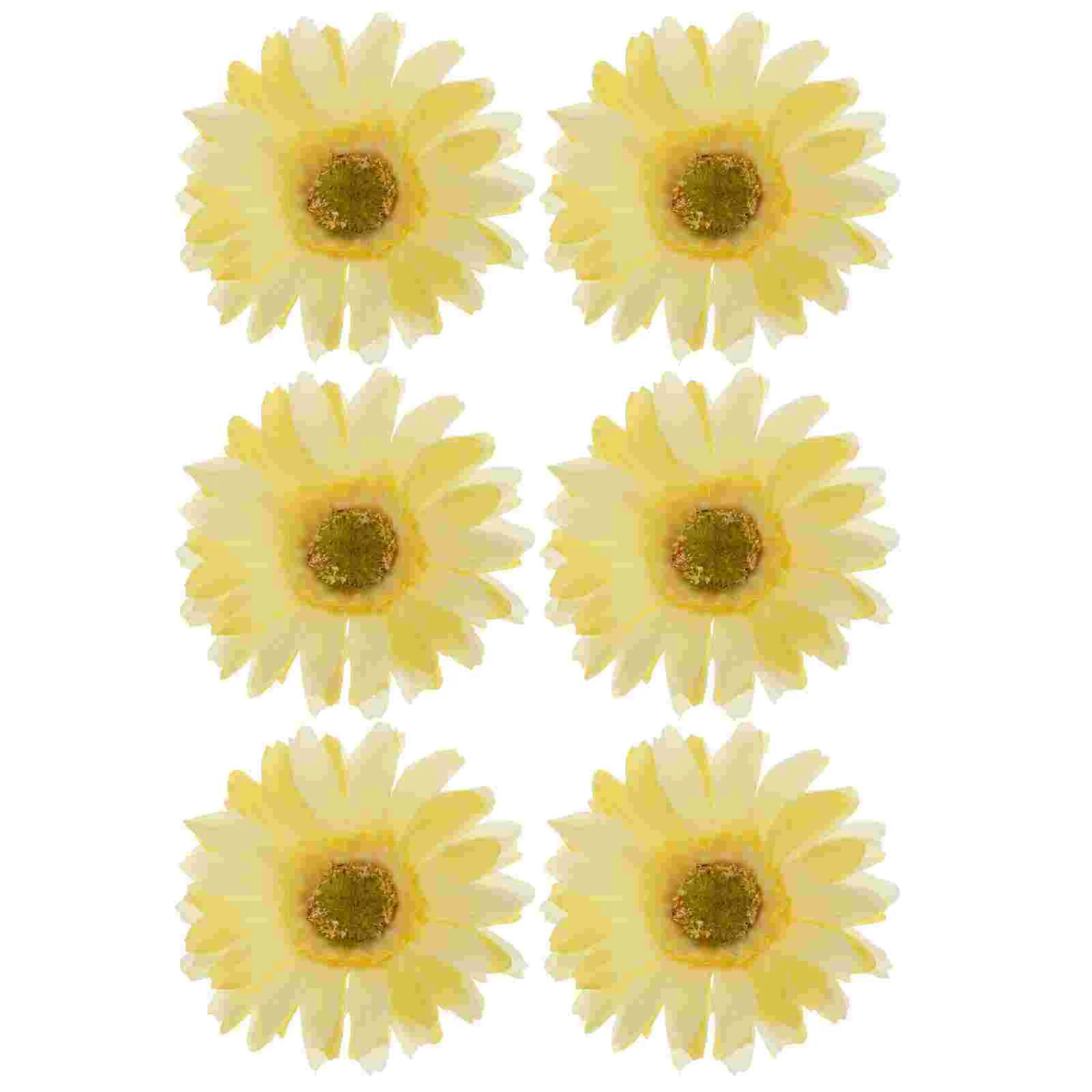 

12 Pcs SUNFLOWER Side Clip Floral Headdress Hairpin Artificial Barrettes Cloth Flowers Child Kids Clips Girls