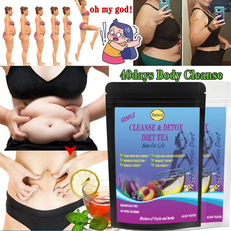 

40days100% Pure Natural Detox Bags Colon Cleanse Fat Burn Weight Loss Man Women Tea Belly Slimming Slimming Product
