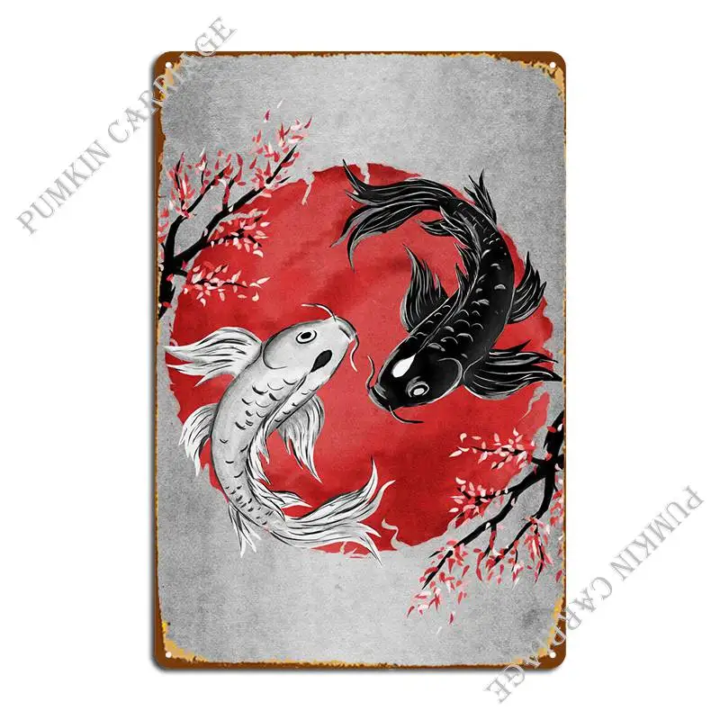 

Металлический плакат Koi Fish, забавные гаражные плакаты, Настенная пещера, жестяной плакат