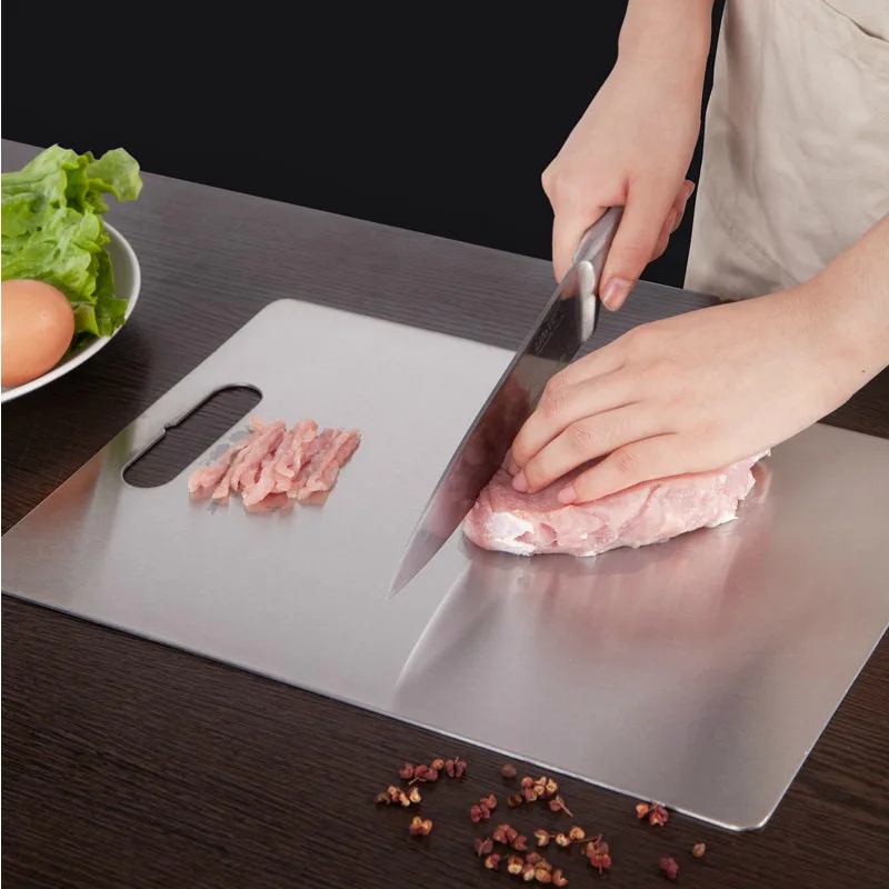 

Kitchen Chopping Blocks 304 Stainless Steel Meat Fruit Vegetable Anti-mildew Cutting Board Kneading Dough Board Easy Clean