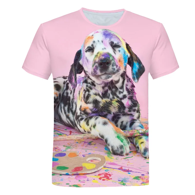 

The latest Kids Animal t shirt 3D Printed Boys and Girls Short Sleeve Colorful Dog T shirts Summer Casual Clothes Children Tops