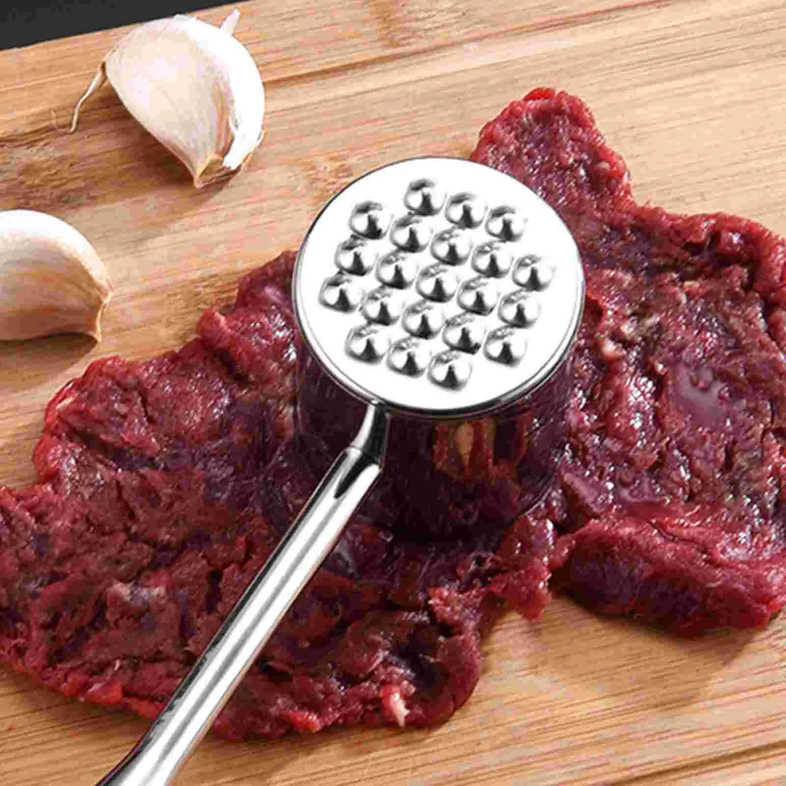 

Home Tools Stainless Steel Loose Meat Hammer Kitchen Masher 31.2x6cm Steak Tenderizer