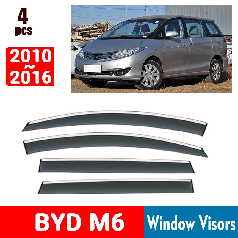 FOR BYD M6 2010-2016 Window Visors Rain Guard Windows Rain Cover Deflector Awning Shield Vent Guard Shade Cover Trim Accessories
