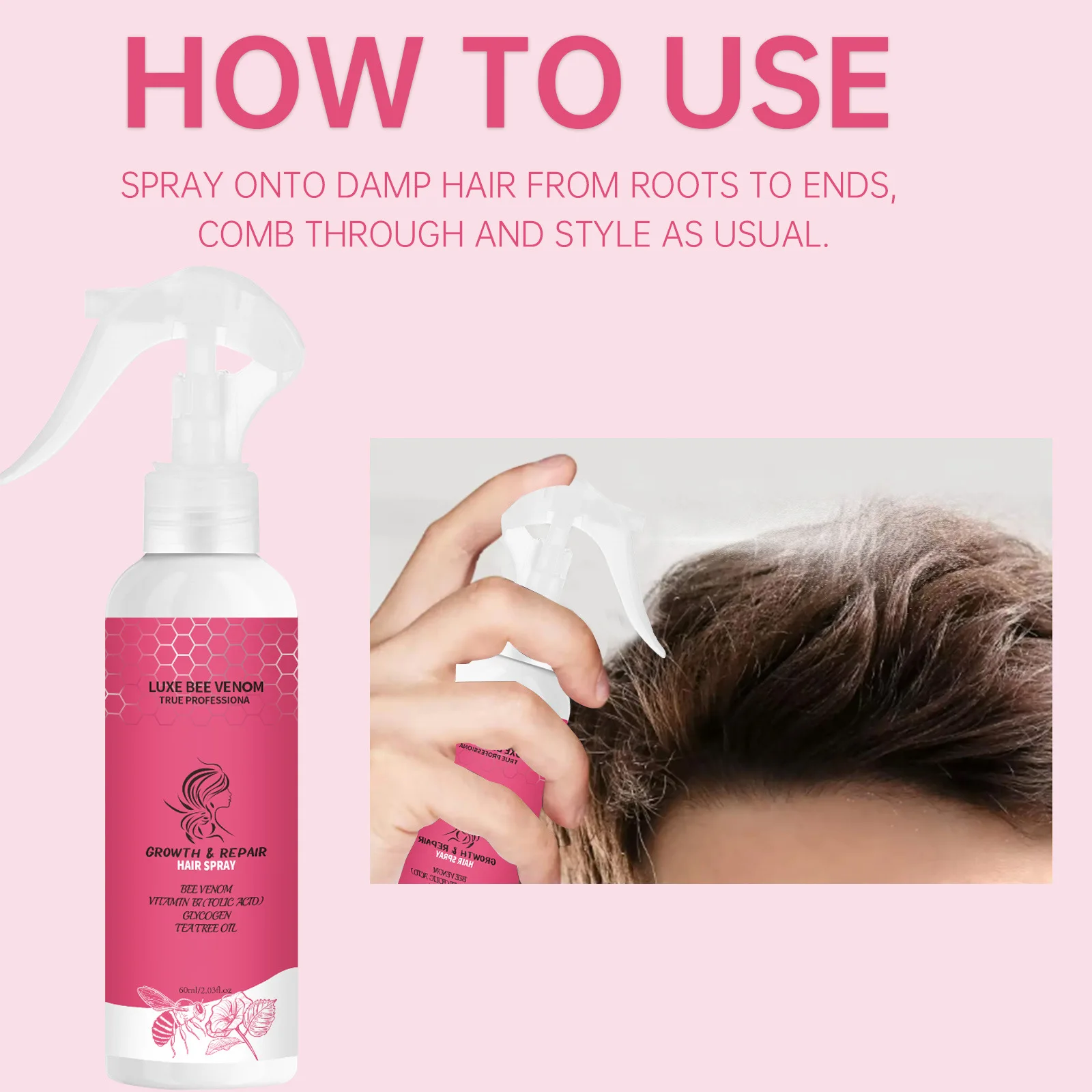 비타 Südc세 Toki Pielęgnacja Włosów Pszczoła Venom Skóra głowy Zmiękczanie Spray Naprawa Damage Light Fluffy Fragrance