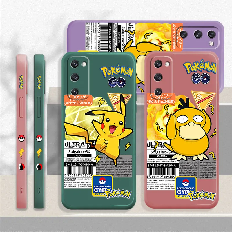 

Liquid Candy Phone Case For Samsung Galaxy S22 S21 S20 FE Ultra S10 S9 S8 Plus S10e Note 20 10 Lite Pokemon Pikachu Psyduck