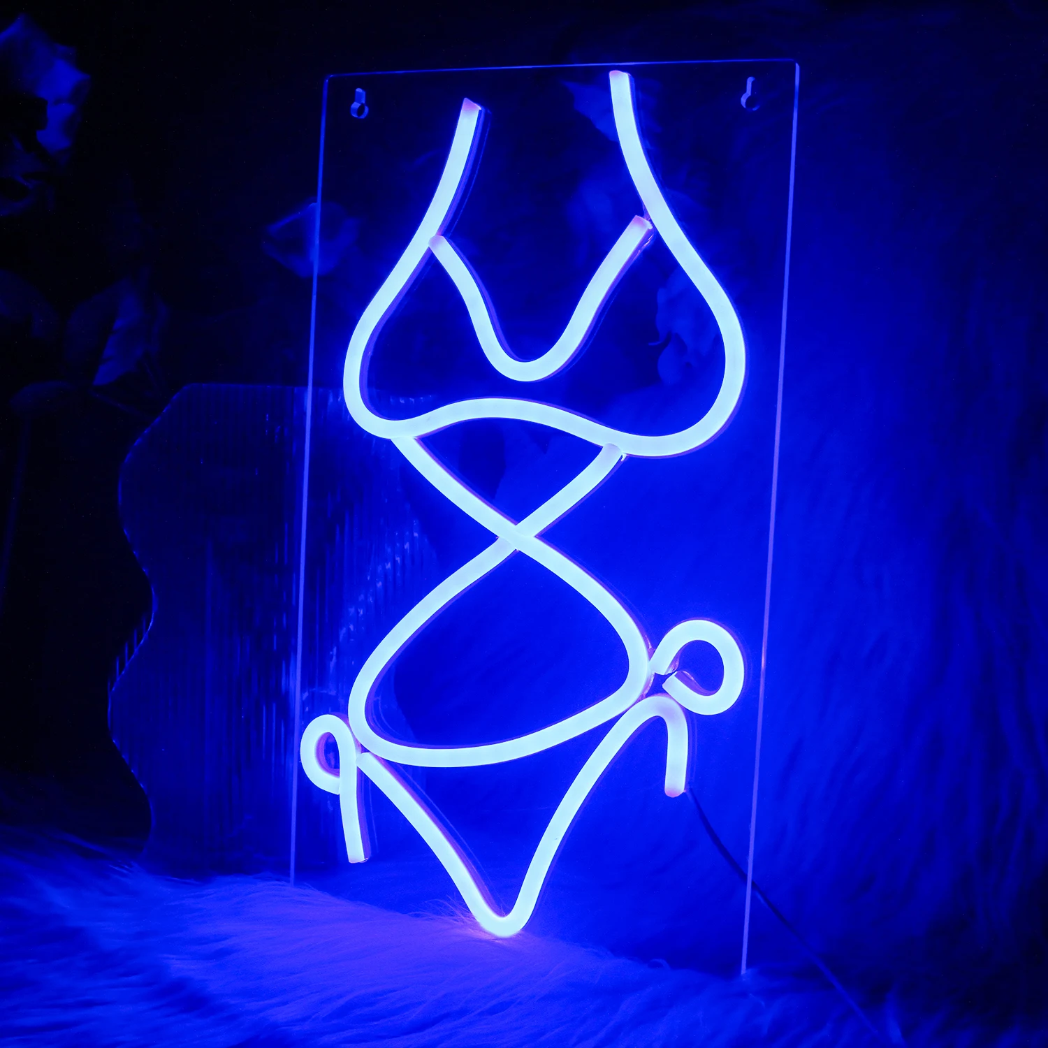 

CHUANQI Sexy Bikini Model Ladie Neon Sige Acrylic Mount Bar Party Club Home Bedroom Shop Advertising Wall Decorative LED Light