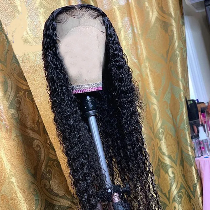 

Natural Black Soft Kinky Curly 180%Density 26Inch Free Part Lace Front Wig For Black Women With Baby Hair Pre Plucked Daily WIgs