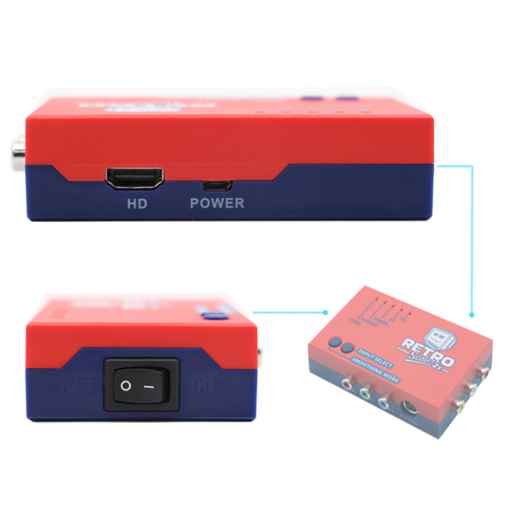 

RetroScaler 2x A/V to HDMI-compatible Converter and Line-doubler Compatible with PS2/N64/NES Retro Game Console Accessories