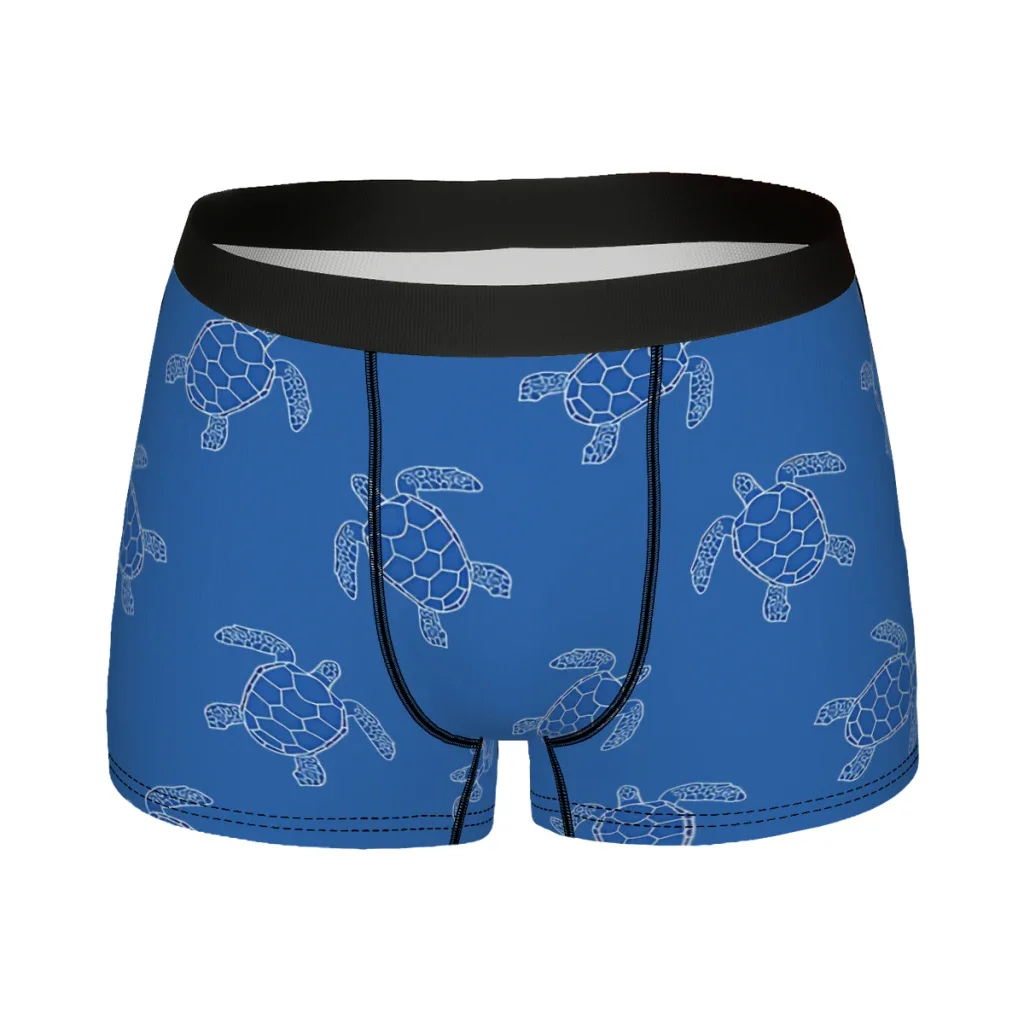 Мужские трусы с принтом темно-синих черепашек
