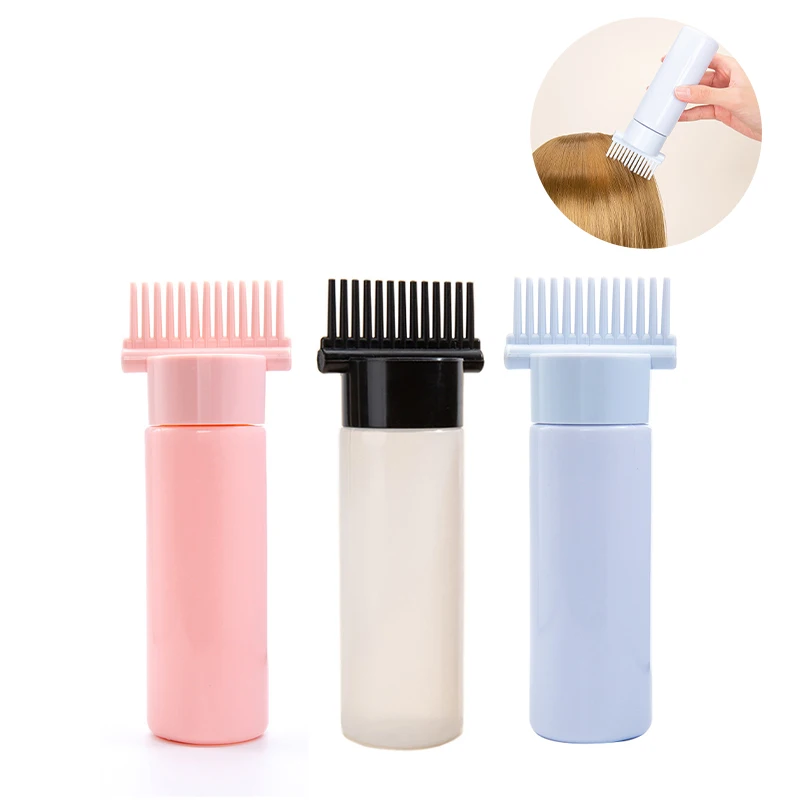 

120ml Hair Dye Refillable Bottle Applicator Comb Multicolor Plastic Dispensing Salon Oil Hair Coloring Hairdressing Styling Tool