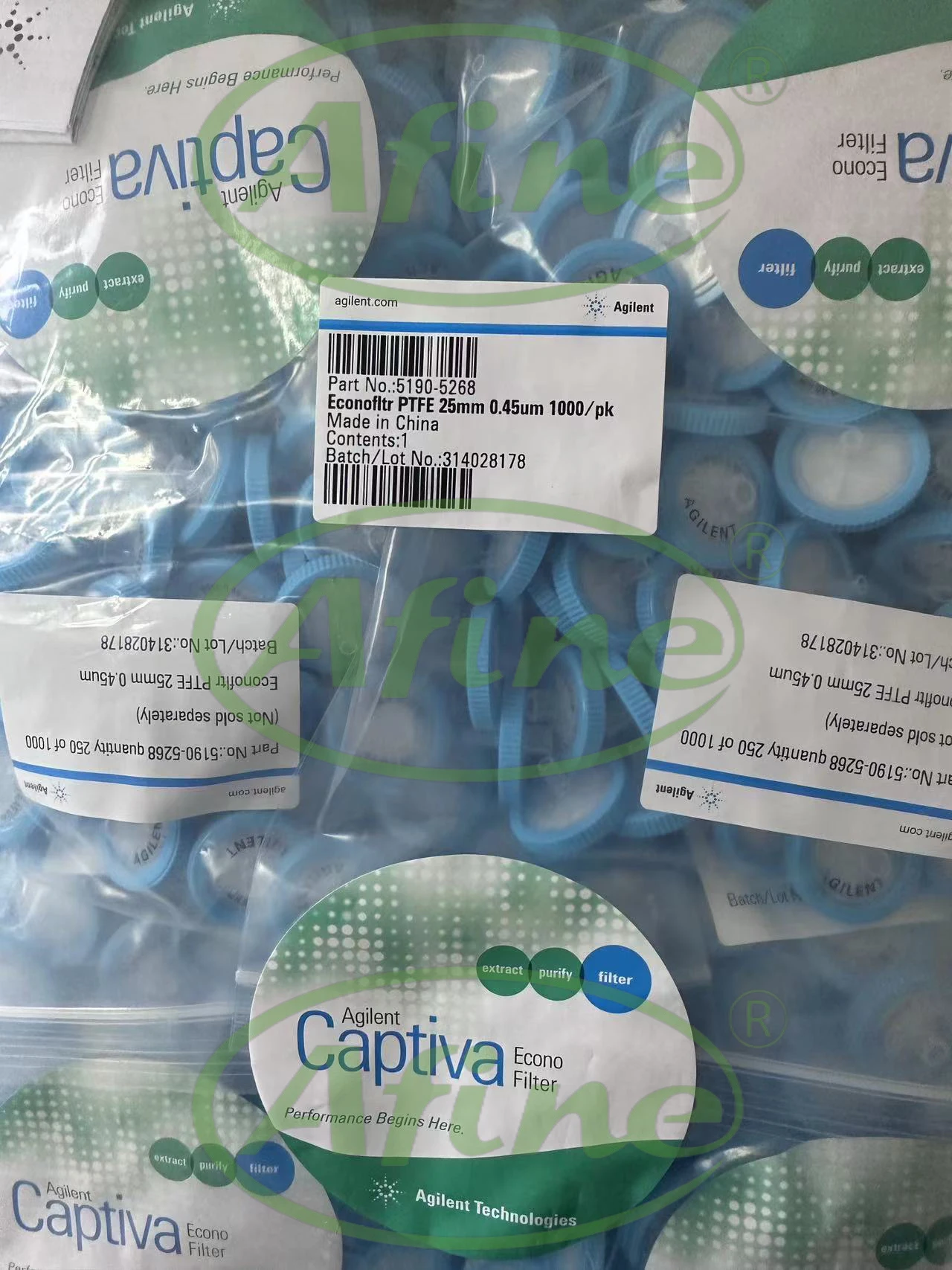 Игольчатые фильтры AFINE Agilent Captiva 5190-5268 корпус из полипропилена ПТФЭ диаметр 25 мм