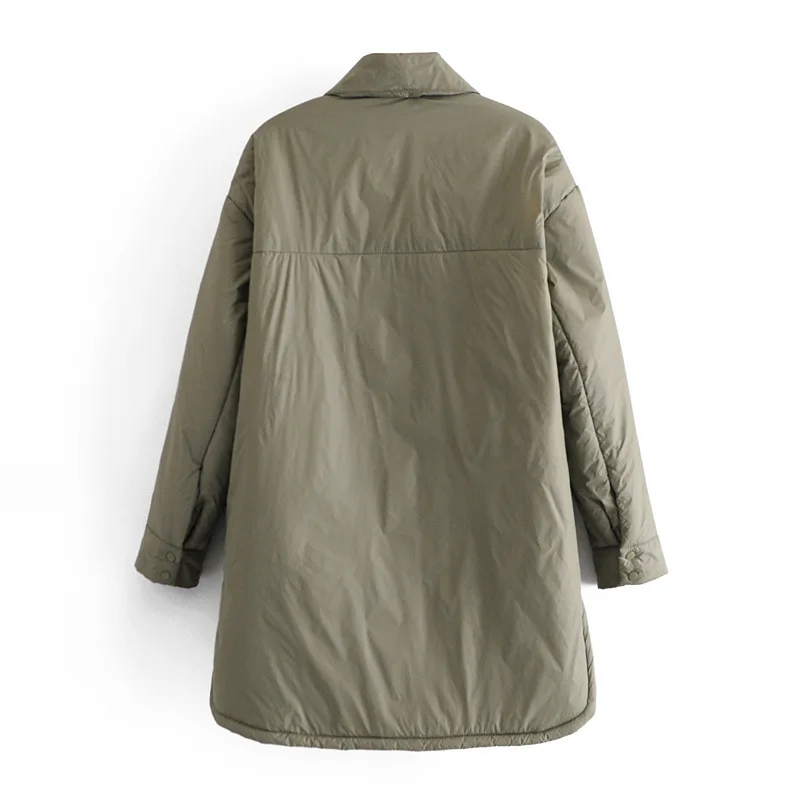 Long Sleeve Khaki Coat 2022 NewWomen's Shirts Jackets Thin Parka Oversize Shirt Coats Femme Armygreen Outerwear Coats