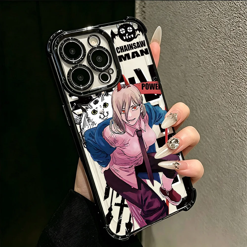 Чехол для телефона с покрытием для iPhone 17, 17e, 16e, 16, 15, 14, 13, 12, 11 Pro Max, Mini, Air, Plus, противоударный, с воздушной подушкой, Cool C-ChainsawS ManS (art.: 3920dc6e299dc) - 3920dc6e299dc