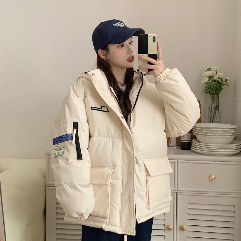 

2023 Winter Jacket Coat Women Promotion Letter Pockets Outwear Thick Parka Women's Clothing Free Shipping Streetwear