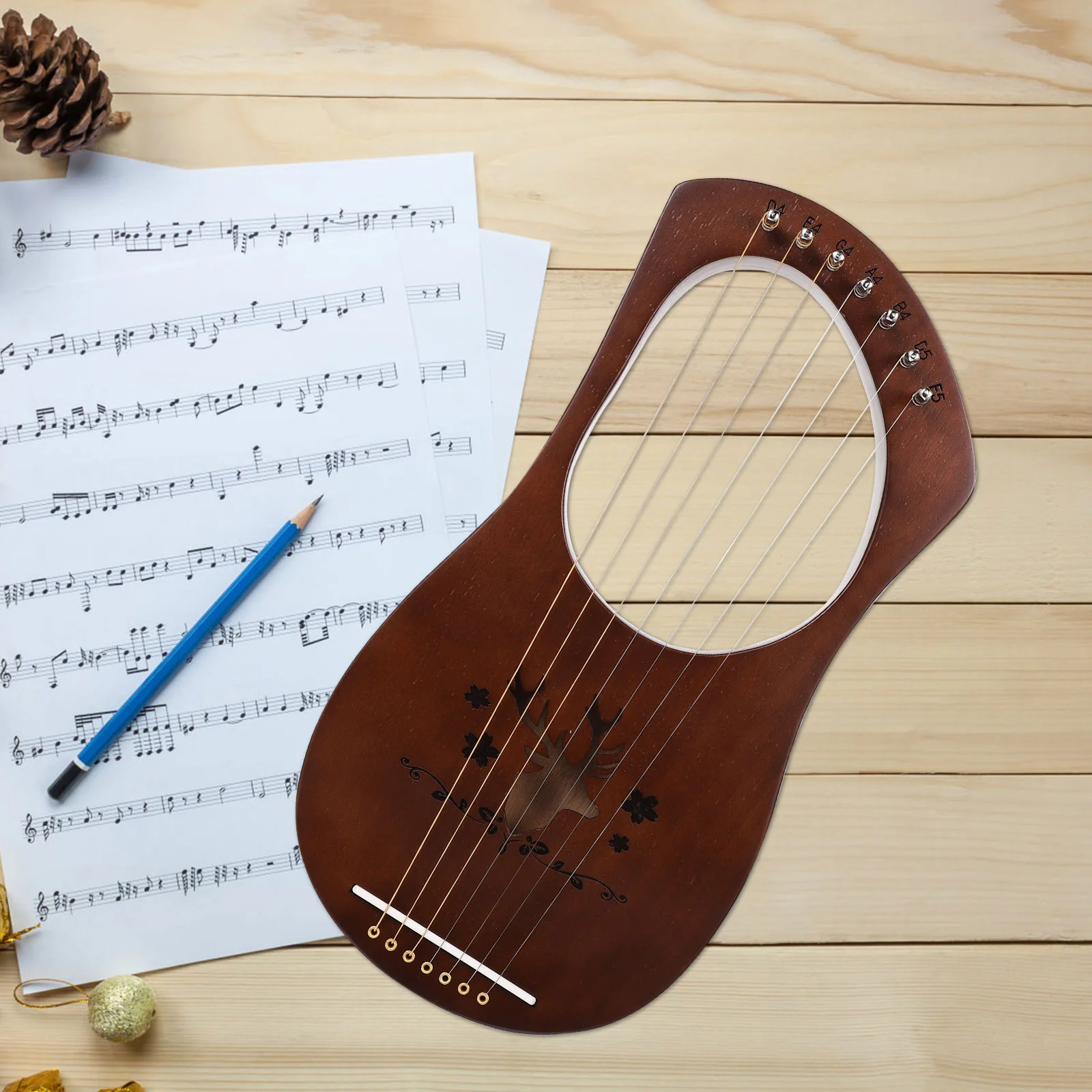 Wood Finger Piano Toys Finger Thumb Piano Ukelele Strings Lyre Human Body Kalimba Musical Instruments